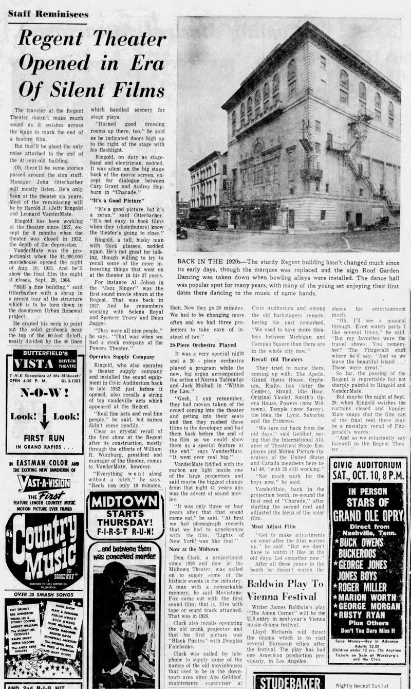 Regent Theatre - Sept 1964 Article